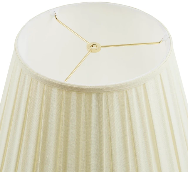 Alt view image 4 of 7 - 33201 Box Pleated Large Empire Spider Construction Lamp Shade, Off-White Linen Fabric, 10-1/2" Top x 16" Bottom x 11" Slant