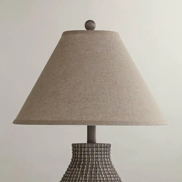 Alt view image 2 of 7 - Pre-Assembled Denni Fine Large Burlap Empire Shade 6x17x11.5 (Spider)