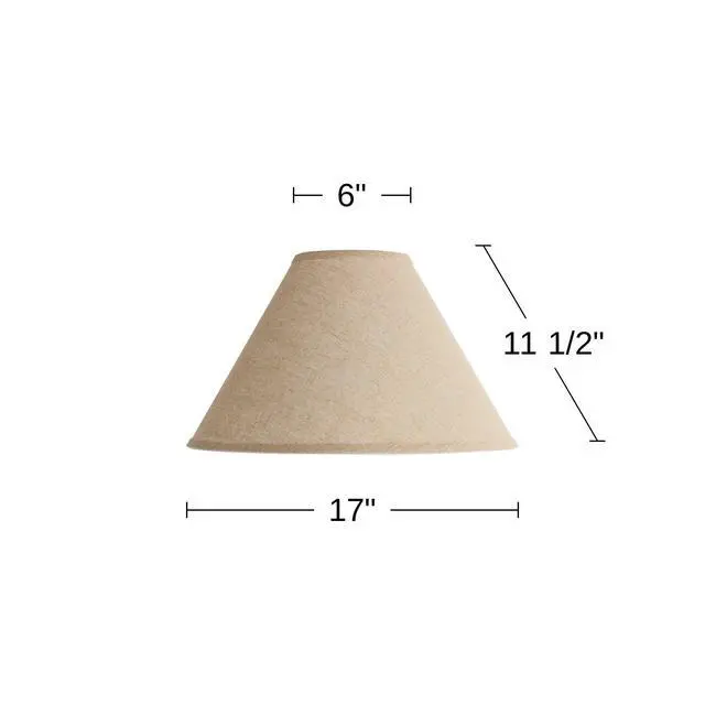 Alt view image 4 of 7 - Pre-Assembled Denni Fine Large Burlap Empire Shade 6x17x11.5 (Spider)