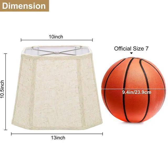 Alt view image 2 of 6 - Rectangle Lamp Shades Set of 2, 10.5" x 10"x 13" Medium Cut Corner Beige Lampshades Natural Linen Hand Crafted, Include 2 Pack Lamp Harps, Suitable for E26 Base and Saddle Base, Easy Assembly Required