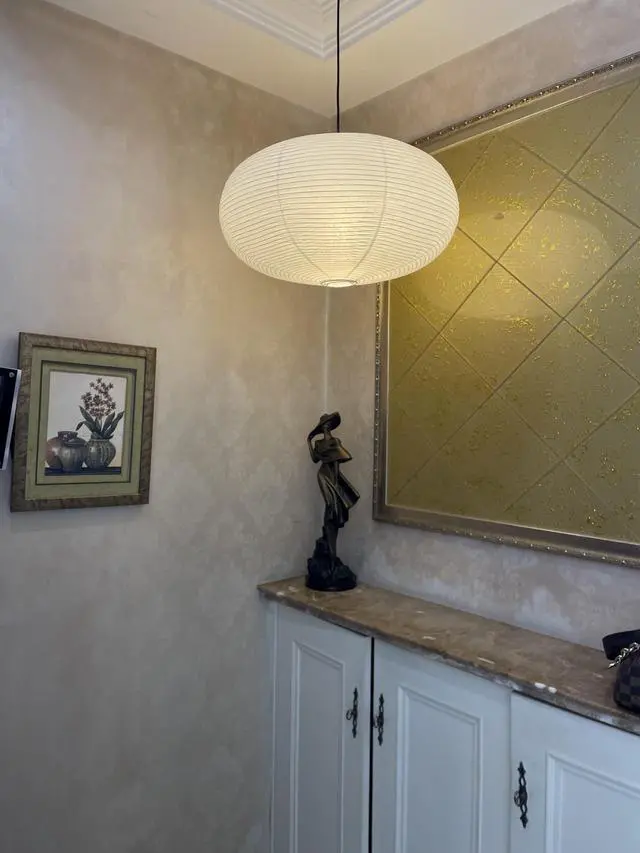 Alt view image 4 of 7 - large White Oblate Pendant Lamp Shade 55.5cm(21.85in) Chinses lantern Home Decor Paper Ceiling Lampshade