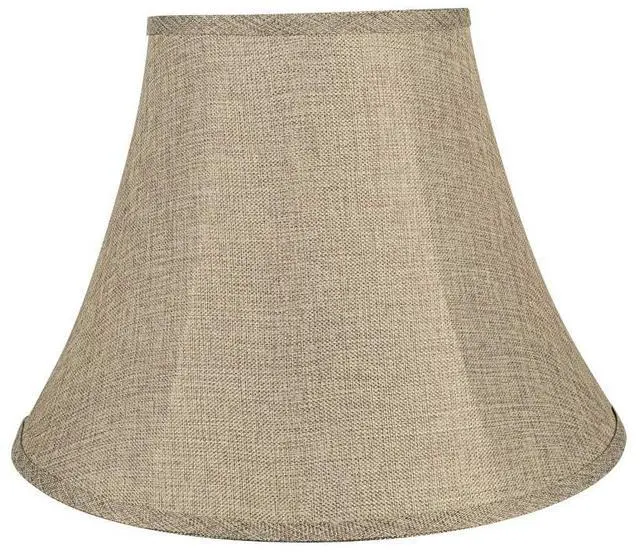 Alt view image 3 of 7 - 38001A Collapsible Traditional Handsewn Bell Shape Spider Construction Lamp Shade in Wheat, 9" Top x 18" Bottom x 13" Slant Height