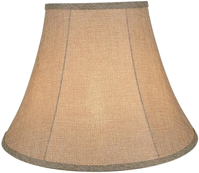 Alt view image 2 of 7 - 38001A Collapsible Traditional Handsewn Bell Shape Spider Construction Lamp Shade in Wheat, 9" Top x 18" Bottom x 13" Slant Height