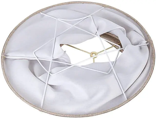 Alt view image 4 of 7 - 38001A Collapsible Traditional Handsewn Bell Shape Spider Construction Lamp Shade in Wheat, 9" Top x 18" Bottom x 13" Slant Height