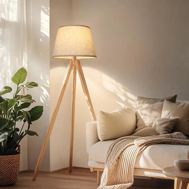 Alt view image 6 of 7 - Large Drum Lamp Shades Set of 2, 12"Top x 16"Bottom x 11"High, Beige Lampshades for Table Lamps Floor Lamps, Natural Linen Replacement Lamp Shades, Spider, Harp Holders Included, Easy Assembly