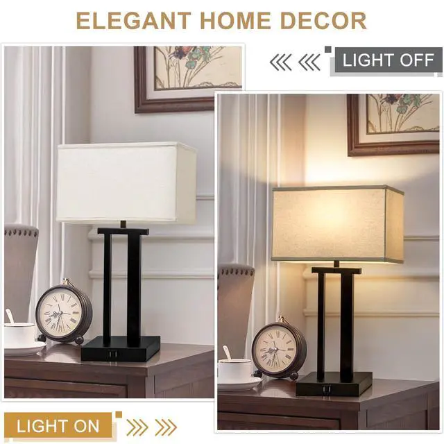 Alt view image 4 of 7 - Rectangular Lamp Shades Set of 2, 16"L x 8"W x 10"H Large Rectangle Lampshades for Table Lamps Floor Lamps, Natural Linen Lamp Shade Replacement, Spider, Harp Holders Included, Easy Assembly, Beige