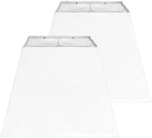 Main image of White Lamp Shades Set of 2, 8''x8''Top, 13''x13''Bottom 10'' Height, Square Lampshades Replacement Lamp Shades Natural Linen Hand Crafted for Table Lamps Floor Lamps Pendent Light, Assembly Required