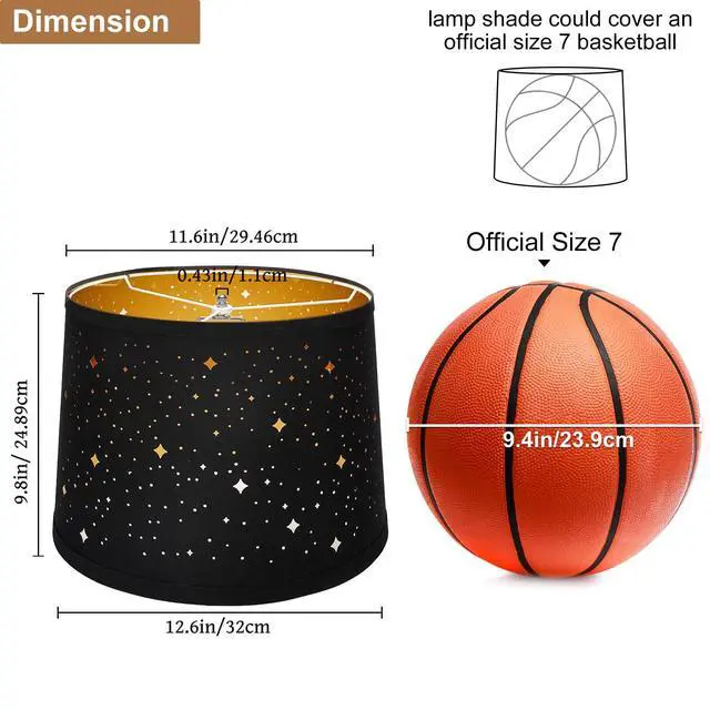 Alt view image 2 of 7 - Black Drum Lampshades Set of 2 with Sky Stars Design, 11.6" x 12.6" x 9.8"