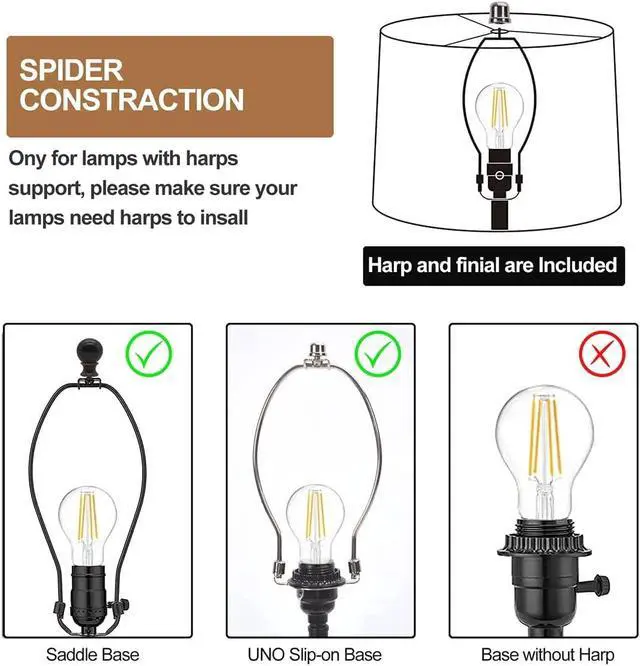 Alt view image 3 of 7 - Black Lampshades Set of 2, Drum Lamp shade with Hollow-carved Design, 12.7" x 12.7" x 10 Inches Lampshades for Table Lamp, Floor Lamp, Pendant Light, Lamp Shade Harp Holder Included