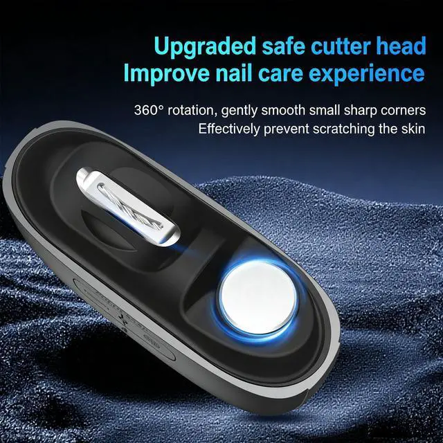 Alt view image 3 of 7 - Upgraded Electric Nail Clipper,for Thick & Brittle Nails,3-in-1 Rechargeable 2-Speed Nail Trimmer & Polisher with LED Light,& Storage,Electric Nail Clippers for Seniors,Adults & Kids