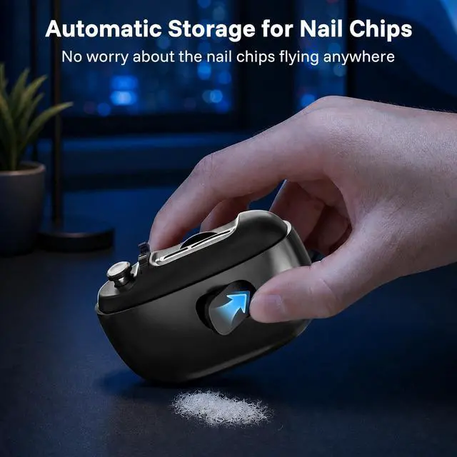 Alt view image 6 of 7 - Electric Nail Clippers for Seniors, LED Light, 5X Magnifier, Gray