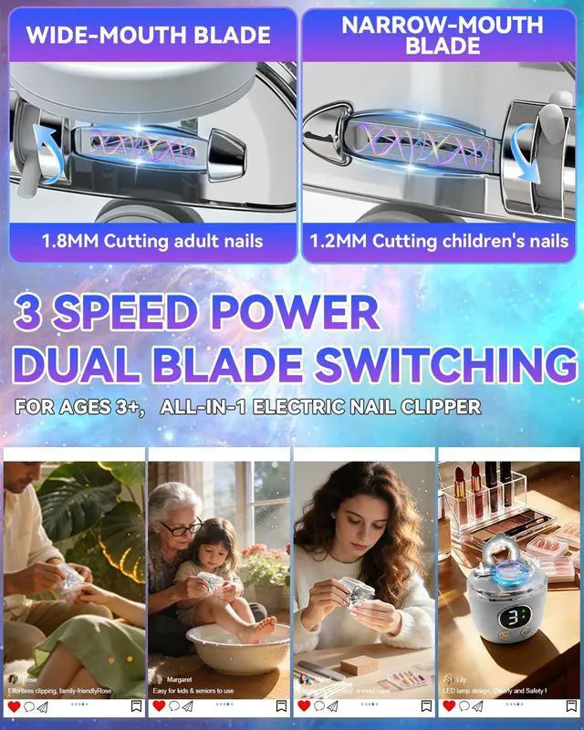 Alt view image 3 of 7 - 2026 Pro 6.0 Upgraded Electric Nail Clipper3-in-1 Multi-Purpose