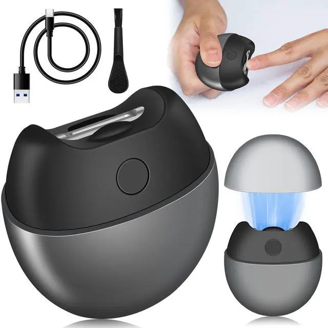 Main image of Electric Automatic Nail Clipper with Light, 2-Speed Trimmer, USB Rechargeable, Nail Scraps Storage & Magnetic Cover, Safe for Babies, Kids, Seniors & Adults