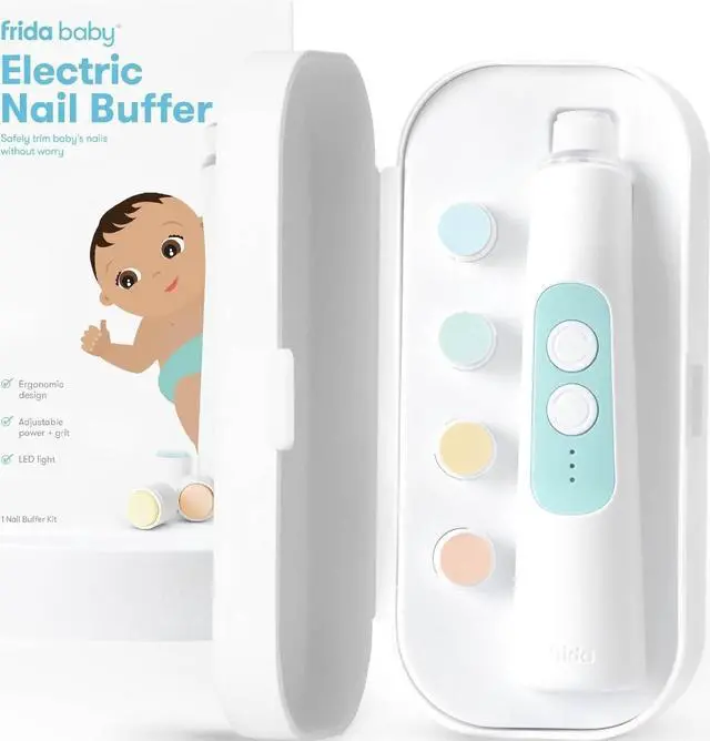 Main image of Baby Electric Nail Buffer, Safe Baby Nail File & Trimmer Kit, White