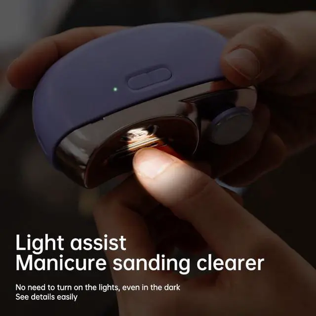 Alt view image 6 of 7 - Electric Nail Clipper,Electric Nail Clippers for Seniors,2026 Upgraded 3 in 1 Electric Nail Trimmer,Baby and Adults,Polishing Clipper with LED Light,Suitable for Fingernail Toenails(Gray)