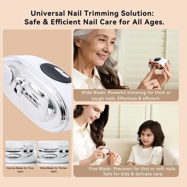 Alt view image 4 of 7 - Electric Nail Clipper for Seniors, Automatic Nail Trimmer