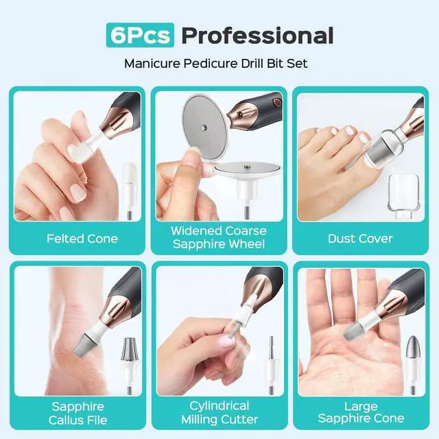 Alt view image 7 of 7 - C43 Professional Manicure Pedicure Kit with Upgrade Wider Grinder