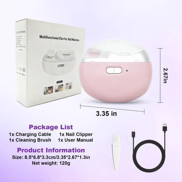 Alt view image 7 of 7 - Electric Nail Clipper for Seniors & Adults, 2 in 1 Baby Auto Nail Trimmer