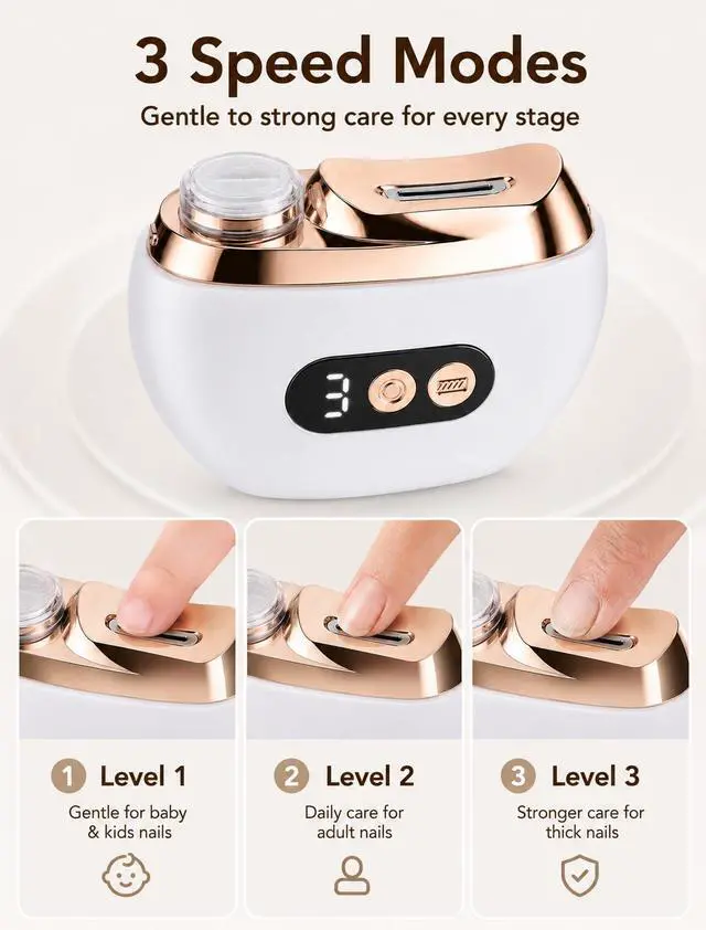 Alt view image 3 of 7 - Electric Nail Clipper with LED Light & Nail Scrap Storage USB Rechargeable for Seniors Adults