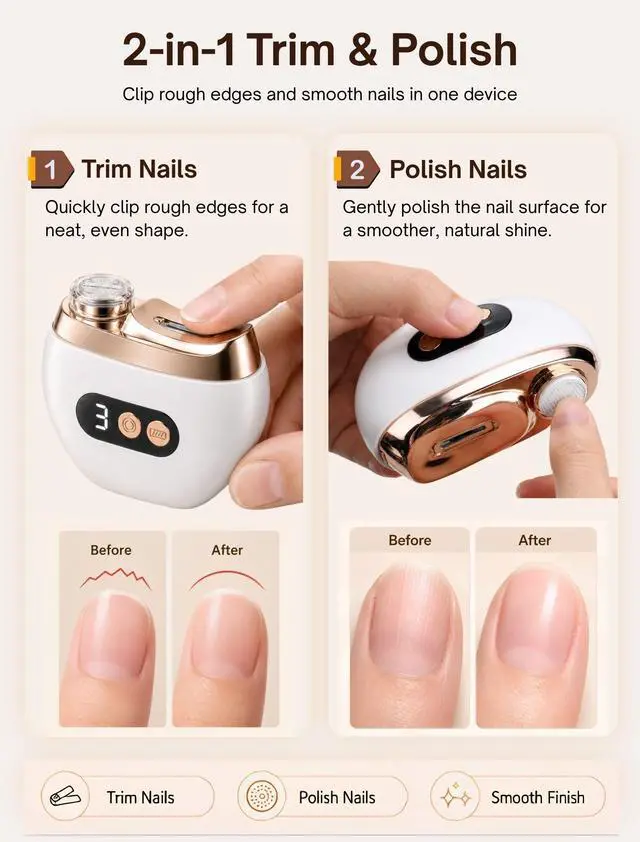 Alt view image 2 of 7 - Electric Nail Clipper with LED Light & Nail Scrap Storage USB Rechargeable for Seniors Adults
