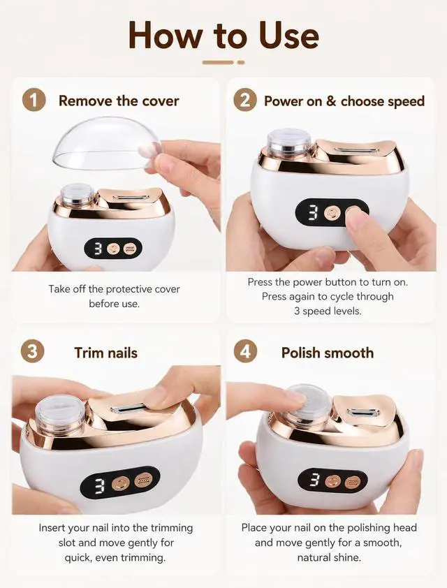 Alt view image 7 of 7 - Electric Nail Clipper with LED Light & Nail Scrap Storage USB Rechargeable for Seniors Adults