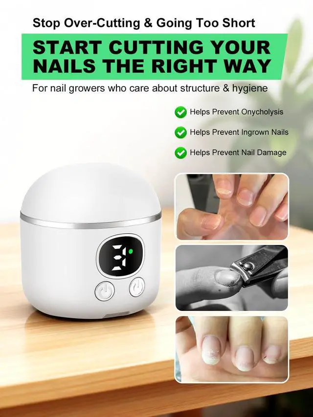 Alt view image 2 of 7 - RT-01 Electric Nail Clipper, 3-in-1 Automatic Nail Trimmer with Dual-Blade Head & Magnifier, 3 Speed & LED Light & Storage- Rechargeable Nail Clippers and File for Families Kids Adults Seniors