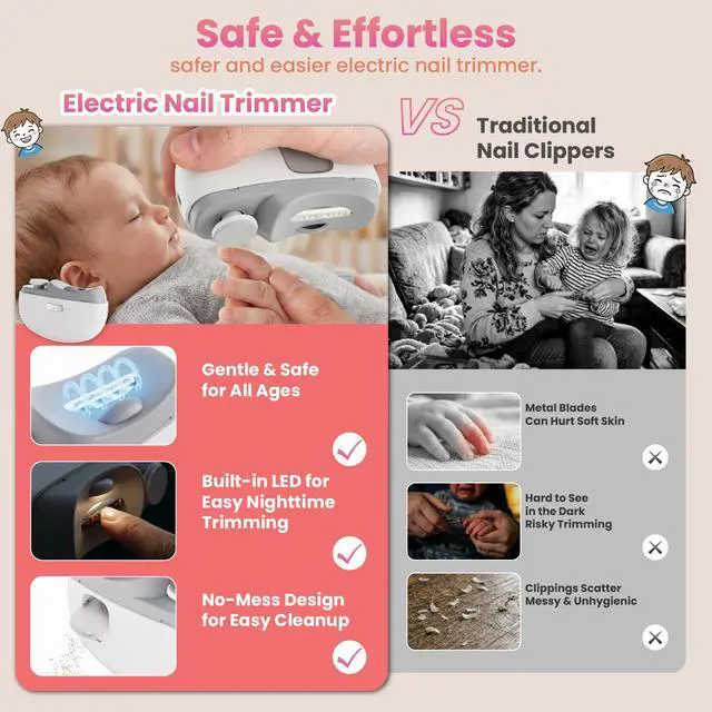 Alt view image 6 of 7 - Electric Nail Clipper, Upgraded Electric Nail File with Adjustable Speeds, Automatic Nail Trimmer with LED Light & Storage, Safe for Baby Kids Adults Seniors, Gifts for Women Men Mom Senior