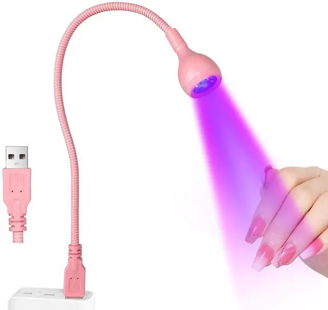 Main image of 3W USB UV Nail Lamp with Flexible Gooseneck for Gel Nails, Pink