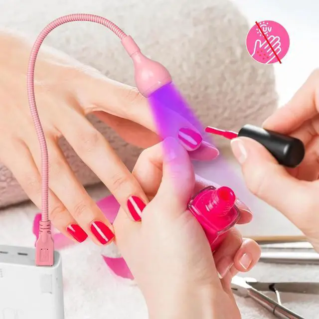 Alt view image 6 of 7 - 3W USB UV Nail Lamp with Flexible Gooseneck for Gel Nails, Pink