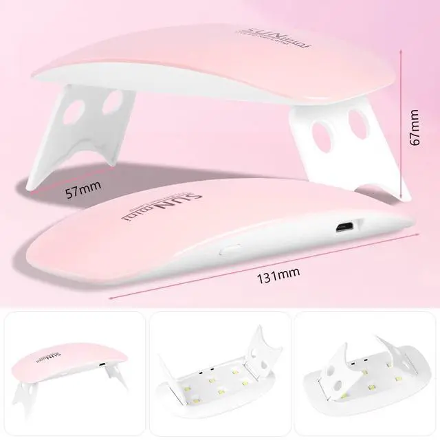 Alt view image 4 of 7 - Mini Gel Nail Lamp, Portable Professional 6W UV LED Gel Nail Dryer with USB, Curing Lamp Professional Nail Art Tool Accessory for All Gel Nail Polish, Mother Gifts