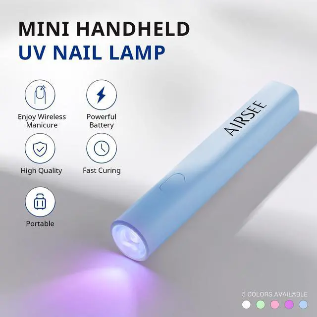 Alt view image 2 of 7 - Mini Portable Handheld UV Light for Gel Nails, Home & Travel,Blue