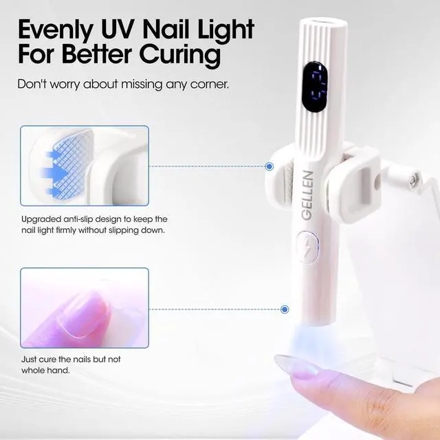 Alt view image 4 of 7 - UV Light for Gel Nails, Mini Cordless UV Nail Lamp with Stand
