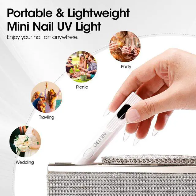 Alt view image 5 of 7 - UV Light for Gel Nails, Mini Cordless UV Nail Lamp with Stand