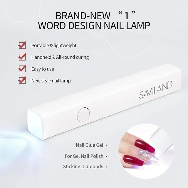 Alt view image 2 of 7 - HandHeld U V Light for Nail Portable Rechargeable Nail Lamp White