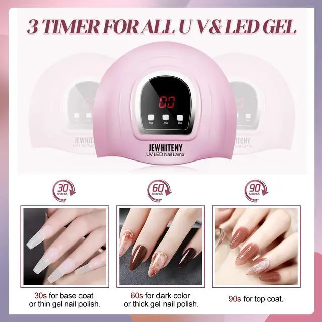 Alt view image 2 of 7 - UV LED Nail Lamp 54W, Professional Nail Dryer Gel Polish Light, UV Light with 3 Timer Setting, Curing Gel LED Dryer, Art Tools with Automatic Sensor, LCD Display