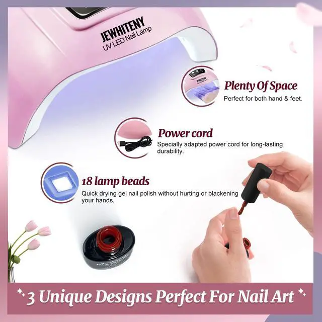 Alt view image 4 of 7 - UV LED Nail Lamp 54W, Professional Nail Dryer Gel Polish Light, UV Light with 3 Timer Setting, Curing Gel LED Dryer, Art Tools with Automatic Sensor, LCD Display