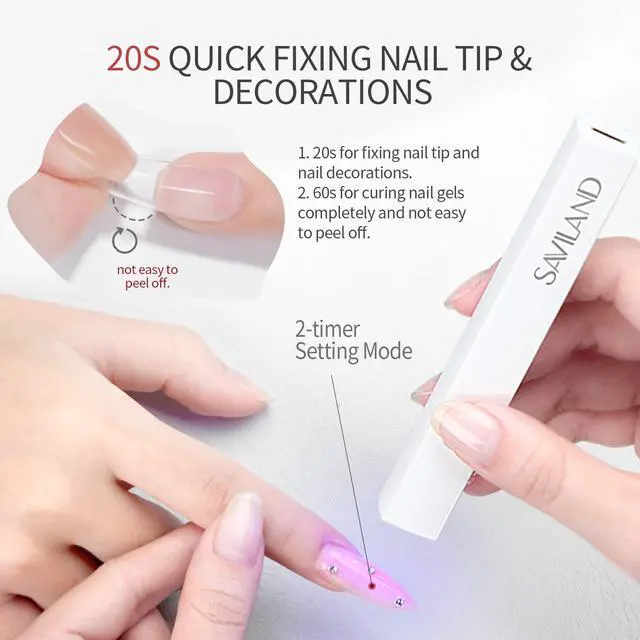 Alt view image 4 of 7 - HandHeld U V Light for Nail Portable Rechargeable Nail Lamp White