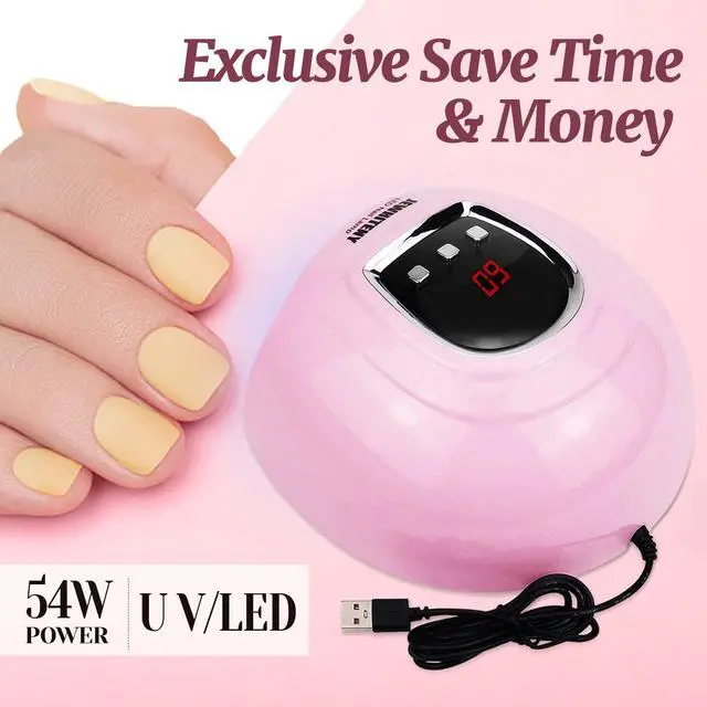 Alt view image 5 of 7 - UV LED Nail Lamp 54W, Professional Nail Dryer Gel Polish Light, UV Light with 3 Timer Setting, Curing Gel LED Dryer, Art Tools with Automatic Sensor, LCD Display