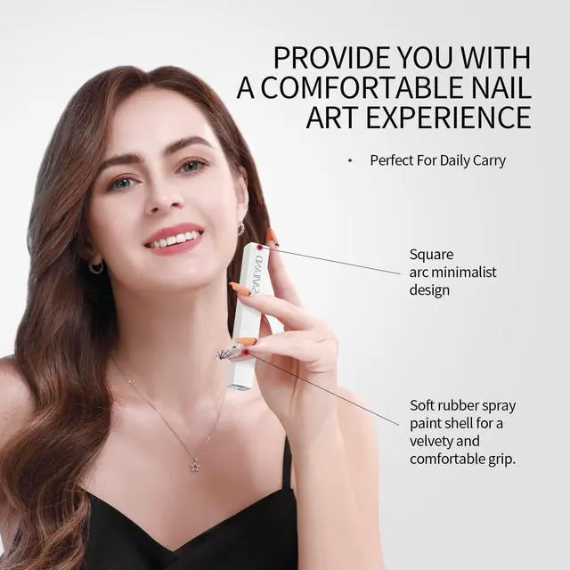 Alt view image 7 of 7 - HandHeld U V Light for Nail Portable Rechargeable Nail Lamp White