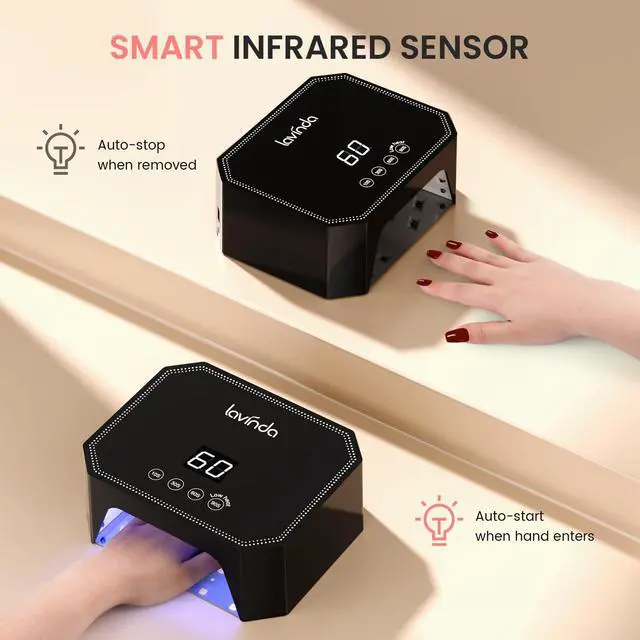 Alt view image 4 of 7 - 54W UV Nail Lamp, Plug-in UV Lamp for Gel Light 4Timers&AutoSens