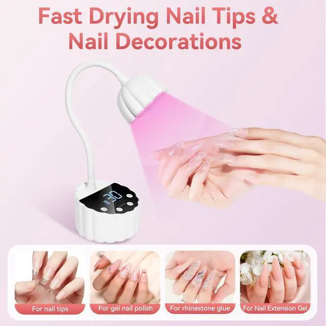 Alt view image 5 of 7 - Gooseneck UV LED Nail Lamp Flash Cure Lamp Rechargeable 58mW/cm²
