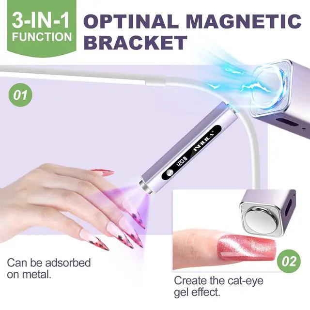 Alt view image 5 of 7 - Handheld UV Light for Gel Nails,3in1 Flash Cure UV Nail Lamp