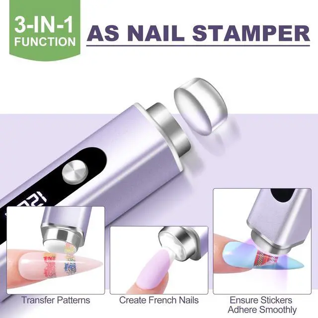 Alt view image 6 of 7 - Handheld UV Light for Gel Nails,3in1 Flash Cure UV Nail Lamp