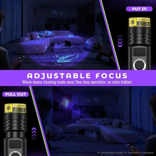Alt view image 5 of 7 - Flashlight UV Black Light 395nm Super Bright LED Ultraviolet Light