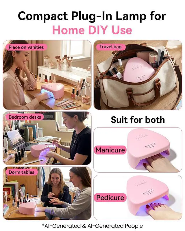 Alt view image 2 of 7 - Compact Travel UV Nail Lamp for Gel Nail Polish, Pulg-in Nail Dryer