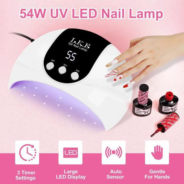 Alt view image 2 of 7 - 54W UV LED Nail Lamp, 3 Timers Fast Curing with Smart Sensor
