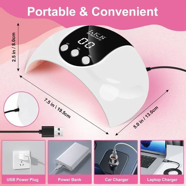 Alt view image 4 of 7 - 54W UV LED Nail Lamp, 3 Timers Fast Curing with Smart Sensor