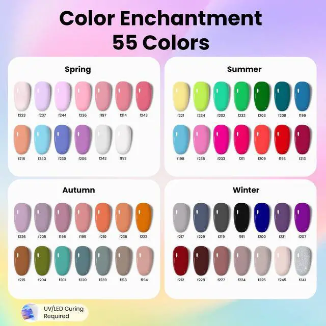 Alt view image 3 of 7 - Nail Polish Kit with U V Light - 80Pcs 55 Colors Gel Nail Kit