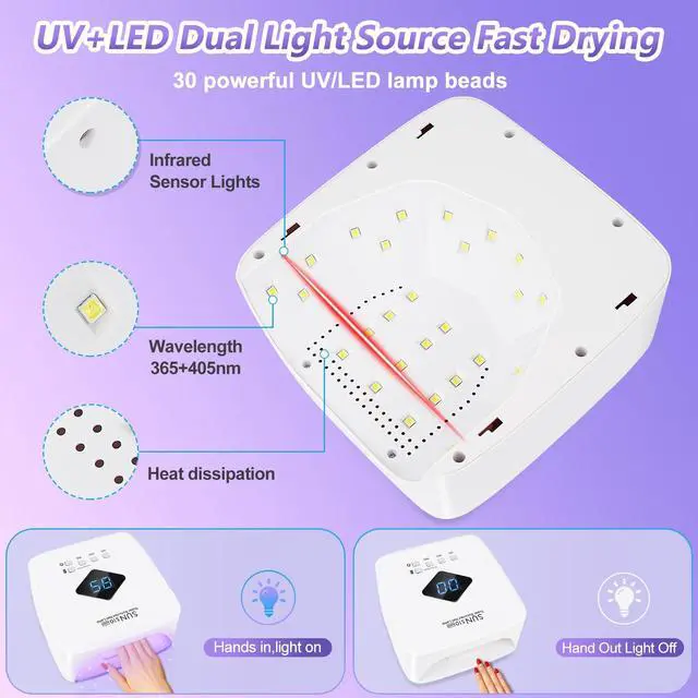 Alt view image 4 of 7 - Cordless UV LED Nail Lamp, 86W Professional UV Nail Lamp