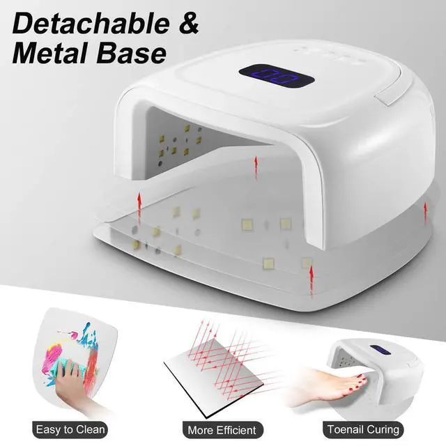 Alt view image 5 of 7 - 60W Rechargeable UV LED Nail Lamp, Faster Wireless Nail Dryer Gel Light